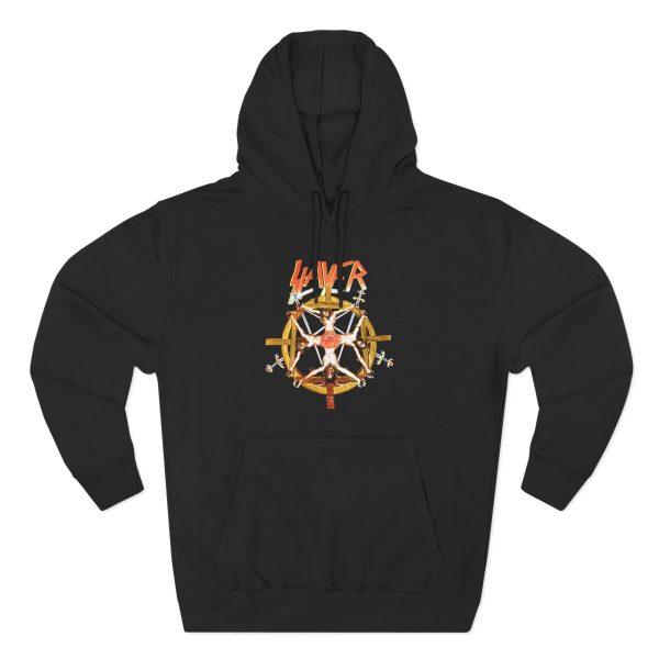 Slayr Crucifixion Wheel Three-Panel Fleece Hoodie