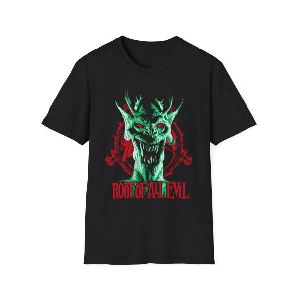 Slayr Root Of All Evil Splatter Unisex Softstyle T-Shirt