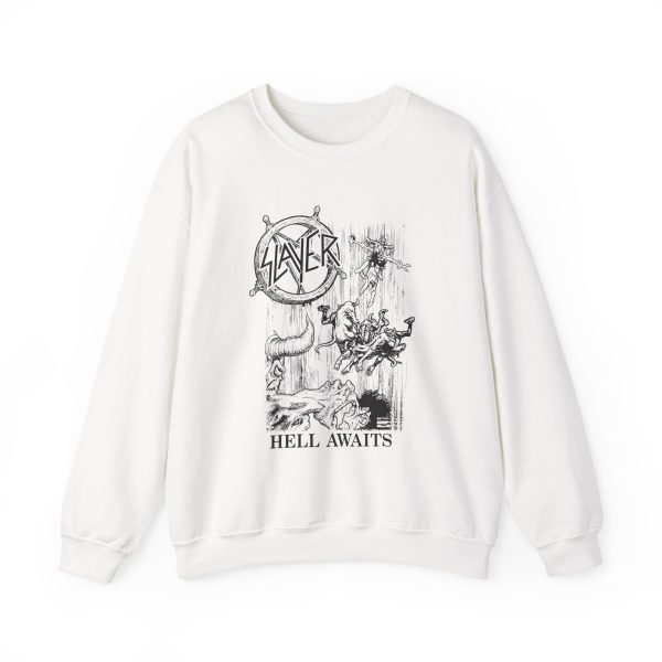 Slayr Monochrome Hell Awaits Oil Unisex Heavy Blend™ Crewneck Sweatshirt