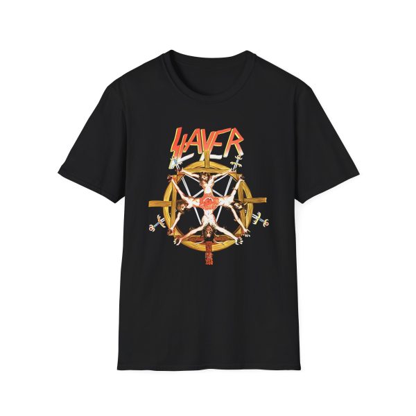 Slayr Crucifixion Wheel Unisex Softstyle T-Shirt